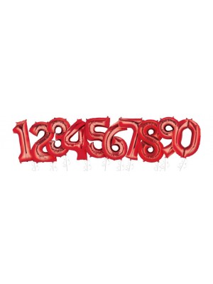 Balões Números Foil Super Shape Vermelho